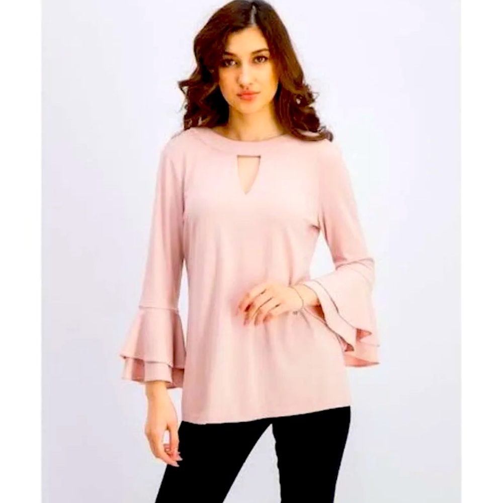 Charter club keyhole, bell sleeve blouse